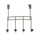 Spectrum Cambridge Over-The-Door 4-Hook Rack - Gray/Brown