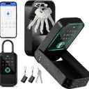 Moquin Smart Key Lock Box, TTLock APP Control, Fingerprint, Manual Keys, Access Card, EKey and Passcode Unlock, Electronic Bluetooth Wireless Lock Box for Airbnb Realtor House Office