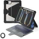 Nillkin Magic Magnetic Keyboard Case for iPad Pro 11 M5/M4, Floating Stand, Precision Trackpad, Laptop-Like Typing Experience, Backlit Keyboard with Magnetic Wall Mount (Deep Black)