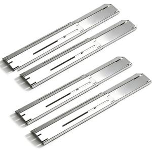 Universal Adjustable Grill Gurner Covers, Flavorizer Bar, Heat Tent, Heat Plate Shields, Flame Tamer for Gas Grill Replacement Parts, Extends 11.75" up to 21" L（4 Pcs)