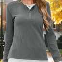 Gardenwed Sweater for Women Long Sleeve Shirts Tunic Tops Women Loose Fit Sweaters Trendy 2025 (Gray, S)