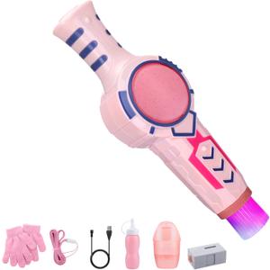 AIERSA Fog Bubble Machine, Magic Smoke Bubble Wand with Gloves, Elastic Bubble Fog Wand, Colorful Bubble Machine with Smoke -Pink