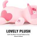 Onsoyours Original Sakura Cat Plush Cute Kitten Stuffed Animal Soft Little Pink Kawaii Kitty Plush Toy Gift for Kids & Adults (Sakura Cat, 9")