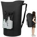 WOWLIVE Laundry Bag Backpack,115L Extra Large Travel Laundry Hamper Bag with Mesh Pocket & Adjustable Shoulder Straps Laundry basket bag for College Dorm,Laundromat,Apartment,Students (Dark Blue)