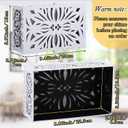 Saillong Doorbell Chime Cover Box Only, Wooden Doorbell Cover for Wall inside With Floral Design, Door Bell Covers With Adhesive Tape and Screws, Easy to Install, Doorbells Not Included(White)