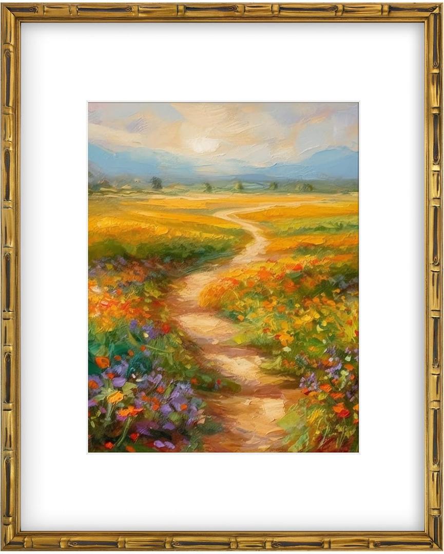 Golden State Art 16x20 Gold Vintage Bamboo Frame for 11x14 Photo,Wood/Glass