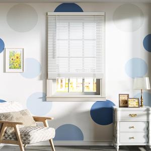 SZXIMU 1" Cordless Blinds for Indoor Windows, 60" W X 64" H Window Blinds, Light Filtering Horizontal Mini Blind, White Blinds & Shades for Home Office Bedroom Kitchen Living Room