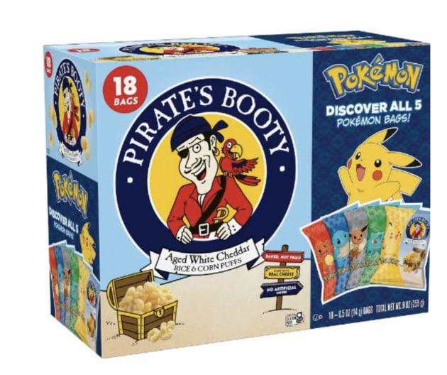 Pack of 3, Pirate's Booty Aged Chips White Cheddar Puffs Snack Multipack Pokemon - 9Oz/18Ct, BBD: 01/26/26