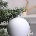 DN DECONATION White Glass Christmas Ornaments, Set of 8, 3' Hanging Christmas Baubles for Xmas Tree Decoration, Wedding Party Gift