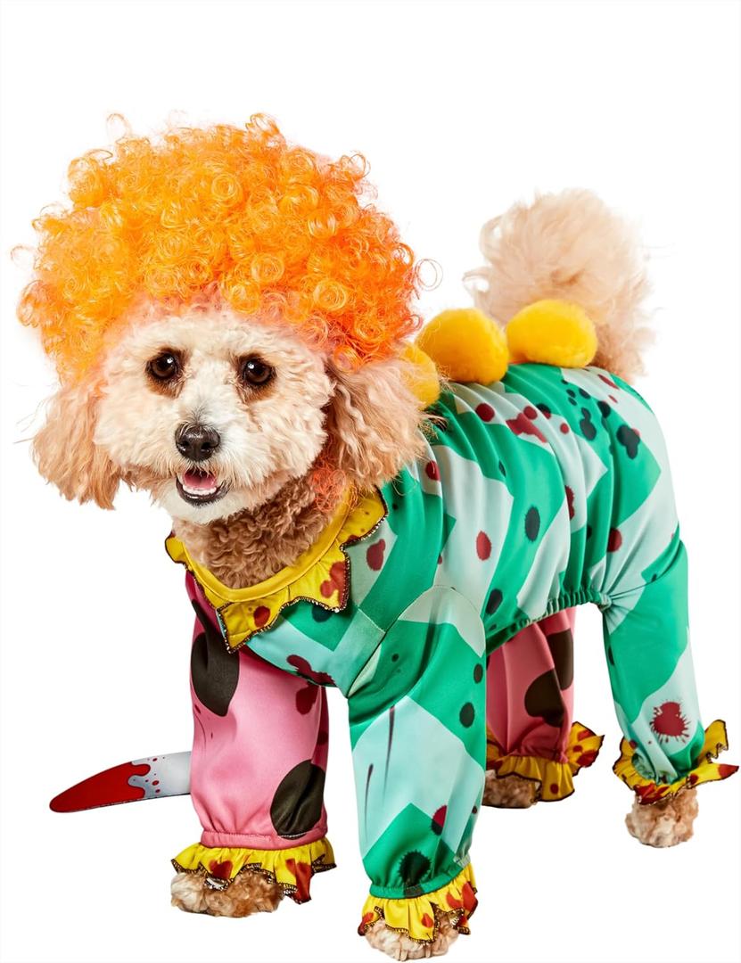 Rubies Clown Pet Costume for Dogs or Cats, XL (Extra Large, Green)