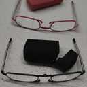 2 Pack Folding Reading Glasses Stainless Steel Mini Anti-Blue Light Blocking Reader for Men Women +2.5