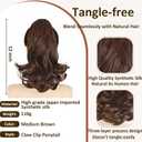 Ponytail Extension, 12 Inch Pony Tails Hair Extensions, Hold Securely, Tangle-Free,Curly Wavy Natural Looking Synthetic Claw Clip Ponytail Extension for Daily Use
