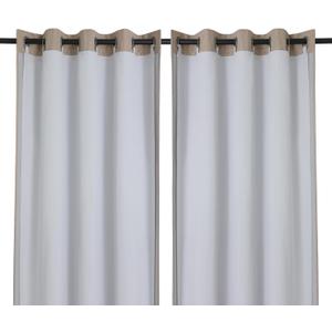 Chyhomenyc 2 Panels 100% Blackout Curtain Liners, 100% Darkening Thermal Insulated Blackout Liner for 84 Inch Curtains, Each 50" Wx80 L, 2 Liners Per Set with 17 Pieces Rings (Greyish White)