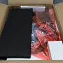 TV Stand with LED Lights, Entertainment Center with Open Shelves and Fabric Drawer, Media Console for 55 Inch TV, Television Stands for Living Room, Bedroom, Black (46.1 Inches)