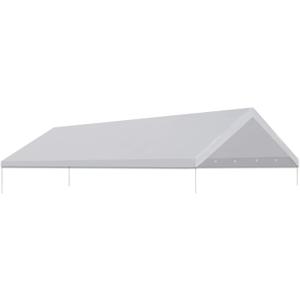 TGEHAP 12'x20' Carport Replacement Canopy Cover for Car Garage Shelter Tent Party Tent Top Tarp with Ball Bungees (Only Top Cover, Frame is not Included)