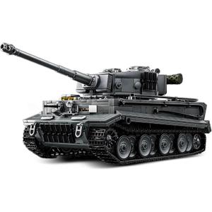 1:28 Tiger Heavy Tank Building Blocks Set for Adults, Compatible with Lego Military Vehicle, WW2 Army Tank Toys Historical Collection Model for Military Fans, Gifts for Teens Kids Boys 8-14 (1668 PCS)