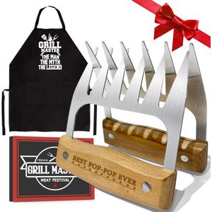 Pop Pop Gifts, Poppop Fathers Day Meat Claw Gifts from Grandkids, Meat Shredder Claws for Pork, Chicken BBQ Smoker Accessories, Pops Birthday Gift for Outdoor Indoor Cooking Christmas New Year Party