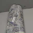 DEXI Kitchen Floor Mats Anti Fatigue, 17x59 Cushioned Vintage Runner Rug Waterproof, Standing Comfort Memory Foam Padded for Front Sink Laundry Office, Light Grey and Blue