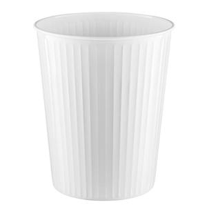 Monarch Abode Metal Bathroom Trash Can  Waste Basket for Bedroom, Office Desk, & Dorm, Handcrafted Ridge Embossed, Durable Decorative White Small Trash Can Bathroom Garbage Bin Wastebasket