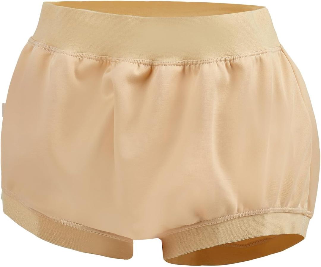 Adult Diaper Cover Waterproof, Reusable Incontinence Plastic Pants Underwear, High Waist Leakproof Absorbent Rubber Diapers (Small, Beige)