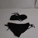 B2prity Women's Sexy Bikini Set Color Block Lace Up 2 Piece Bathing Suit Tie Side Swimsuit (XX-Large, Black)