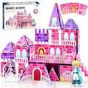 Magnetic Tiles for Girls - Princess Magnetic Blocks Building Toys for Kids Ages 3-5 4-8 Toddler STEM Educational Learning Sensory Toys for 3 4 5 6 7 8 9+ Year Old Boys Girls Valentine Birthday Gifts