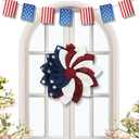 Eraspooky American Flag Wreaths Glory Patriotic USA July 4th Wreath Front Door Window Wall Decoration