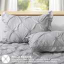 JOLLYVOGUE Grey Queen Comforter Set, 7 Pieces Pintuck Comforters Queen Size, Bed in a Bag Queen Comforter for Bedroom, Bedding Comforter Sets with Comforter, Sheets, Ruffled Shams & Pillowcases