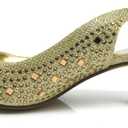 Enzo Romeo Lime01 Womens Open Toe Low Heel Wedding Rhinestone Wedge Sandal Shoes, 9