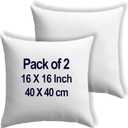raajsee 16X16 Pillow Inserts Pack of 2, Premium Cotton Covering Down Alternative- Throw Pillow Insert - Ultra Soft Decorative Pillow Forms Square Stuffer for Bed Couch Sofa Sham