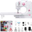 Sewing Machine for Beginners, Mini Sewing Machine with 5 Replaceable Presser Feet, Extension Table, 12 Built-in Stitches, Portable Sewing Kit, Christmas Gifts for Kids, Teen Girls, Adults