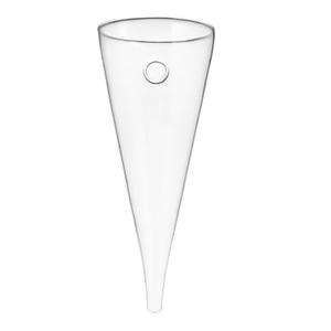 YARNOW 1 piece Glass Cone Vase Clear Circular Cone Glass Wall Hanging Vase Bottle for Plant Flower Decor