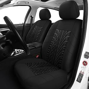 Pariitadin Car Seat Covers Front Pair, Washable and Breathable Seat Covers for Cars, Universal Fit Car Interior Covers for Most Sedan Truck SUV, Black