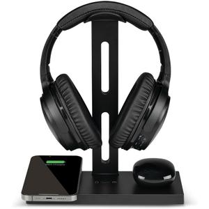 iLIVE 5-in-1 Headphone Stand and Wireless Charger Black