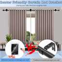 6PCS No Drill Curtain Rod Brackets,Self Adhesive Curtain Rod Holder No Drilling,Renter Friendly Drapery Rod Hook,Nail Free Adjustable Non Screw Draper Pole for Apartment Window Wall Door Ceiling Mount