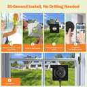 2K Wireless Dome Security Camera, 5GHz/2.4GHz WiFi Window Camera, No-Drill Mount Indoor Outdoor, Color Night Vision, Human Detection, 24/7 Recording, Alexa Compatible, for Apartment, Office & Garage