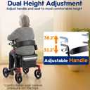 Rollator Walker for Seniors with Seat, 8" All Terrain Wheels, 350 LBS