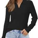 Arach&Cloz Women’s Wool Blend Collard Polo Shirts Business Casual Sweater M
