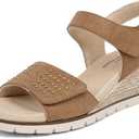 VJH confort Women's Wedge Sandals, Comfort Memory Foam Rhinestone Sandal with Adjustable straps, Size 6.5