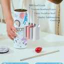 8 Pack 20oz Sublimation Tumbler Blanks Skinny Straight in Bulk, Stainless Steel Insulated Sublimation Tumbler with Polymer Coating for Heat Transfer, With Lid, Straw, ribbon, Gift box