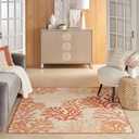 Nourison Home Garden Oasis Coral 5' x 7' Area Rug - Easy Clean, Non Shedding, Bed Room, Living Room, Dining Room, Kitchen (5' x 7')