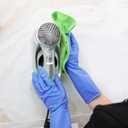 Rubber Kitchen Dishwashing Gloves - 4 Pairs Colorful Reusable Household Cleaning Gloves for Washing Dishes and Cleaning Tasks, Flexible Long-lasting and Non-Slip (Medium, Blue+Pink+Yellow+Red)