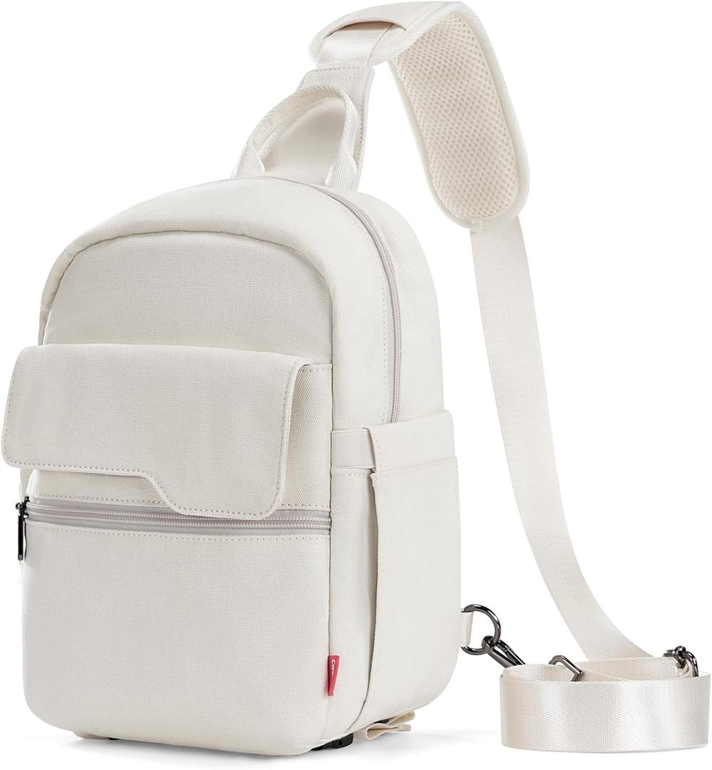 Cwatcun Camera Bag Crossbody Shoulder Messenger Camera Case, Lightweight DSLR/SLR/Mirrorless Photography Bag with Tripod Holder and Rain Cover for Canon, Nikon, Sony, Fuji Cameras, Lens Accessories (Large, Beige)