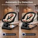 Pamo Babe Portable Baby Swing - Electric Baby Rocker with Cry Detection, 5 Swing Speeds, Bluetooth & Remote Control, Adjustable Backrest, Indoor & Outdoor Swing Chair for Newborn Babies - Black