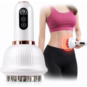 Lymphatic Drainage Massager for At-Home Body Care, Sculpting Massage Tool for Legs, Arms, Belly & Back, Helps Reduce Stretch Marks & Cellulite, Smooth Skin & Relax Muscles with Heat, Vibration & Light