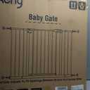 keny 29"-42.5" Baby Gate for Stairs, Auto Close Safety Dog Gate, Pressure Mounted Easy Walk Through Pet Gate for Doorways, Durable Stair Gate, 30" Tall, White