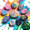 2 in 1 Rock Painting Art Kit - Glow in The Dark Pouring Rock Kit - Arts and Crafts for Kids Girls & Boys Ages 6-8, 8-12, Craft Paint Kits Creative Toys, Art Supplies Birthday Gift for Kids