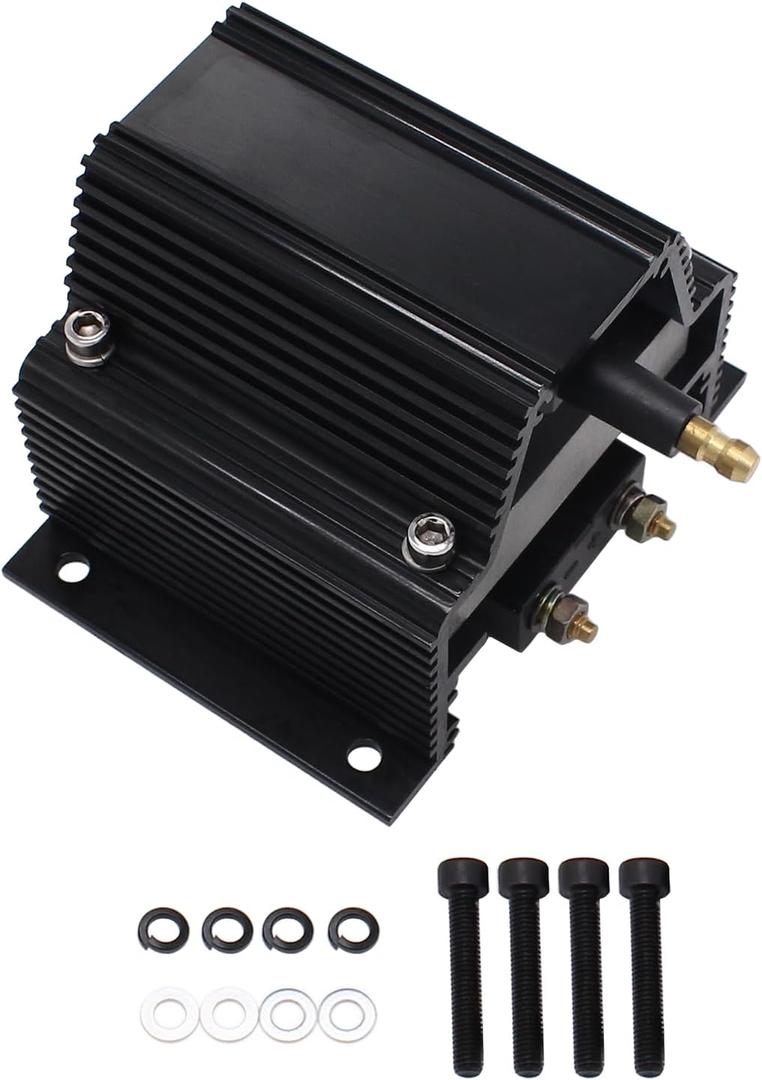 High Output Ignition Coil 50,000 Volts 50K E-Core HEI Super Coil Electronic 12V Universal Fits for V8 Chevy, Ford, Olds, Pontiac and Mopar