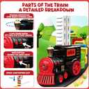 Domino Train Toys Games for Kids - Automated Dominoes-Placing Model Train for Toddlers Age 3-4 Montessori Toys for 3-4 Year Old boy (Black)