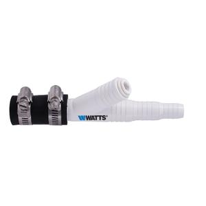 Watts Premier Universal Dishwasher / Drain Line to Garbage Disposal Adapter for Reverse Osmosis Systems, Push-In Fitting & Barb, Hose Coupler, Marine Stainless Steel Hose Clamps, No Drilling Required